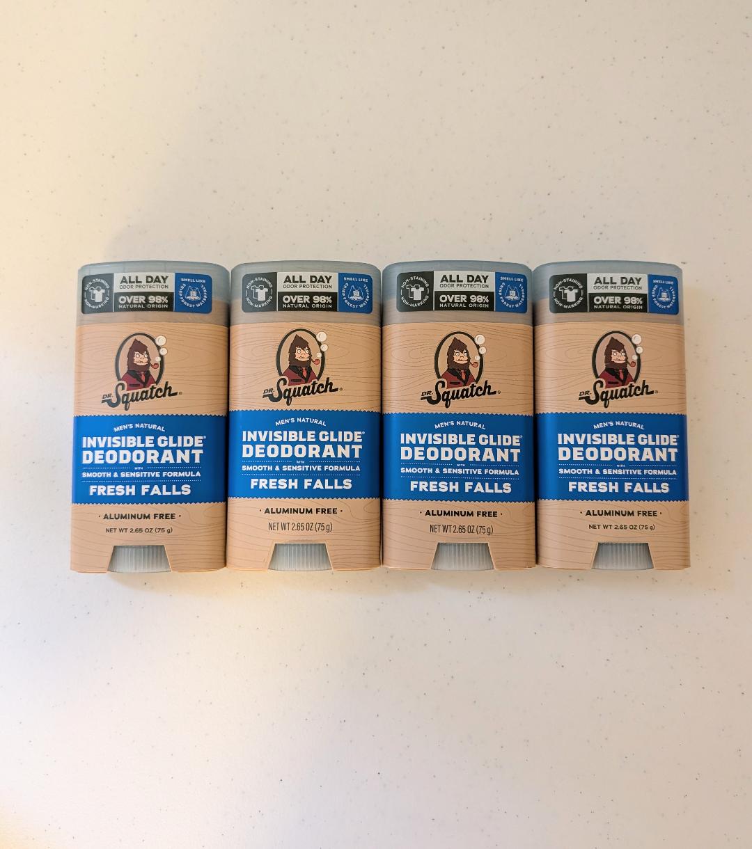 Dr. Squatch Invisible Glide Fresh Falls Deodorant 4-Pack