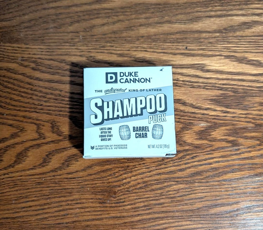Duke Cannon Barrel Char Shampoo Puck