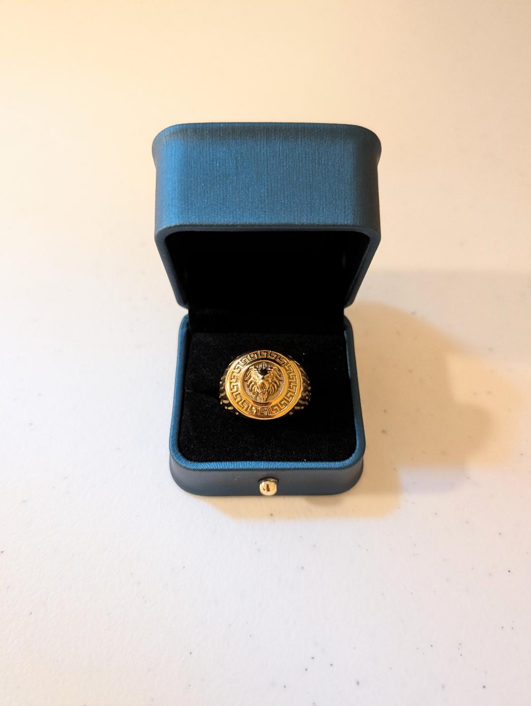 Gold Plated Stainless Steel Lion Ring