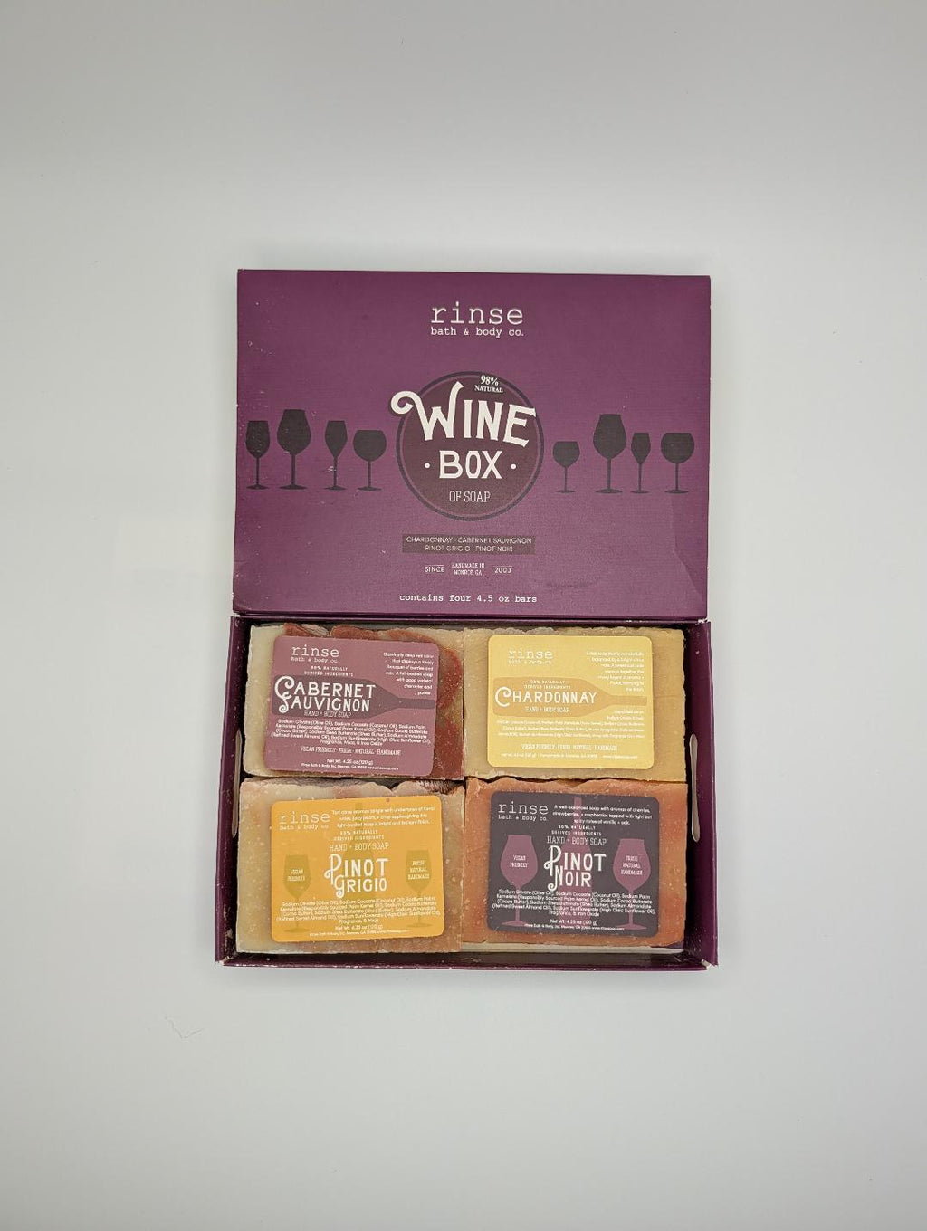 Rinse Bath & Body Wine Box of Soap 4-Pack