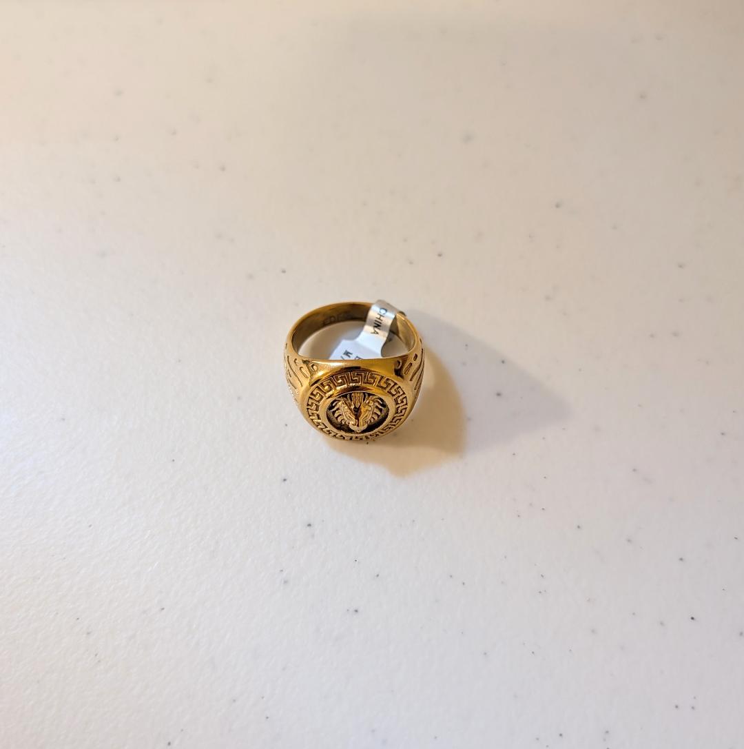Gold Plated Stainless Steel Lion Ring